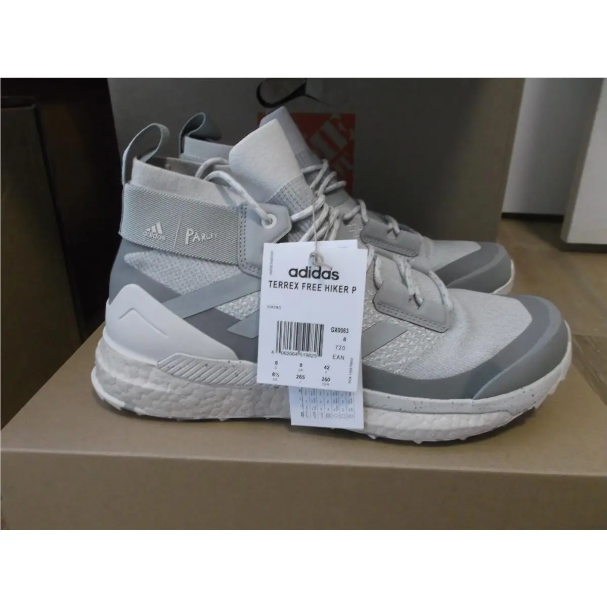 Adidas Parley x Terrex Free Hiker Aluminium Sesame GX0063 Men’s Size 8 1/2