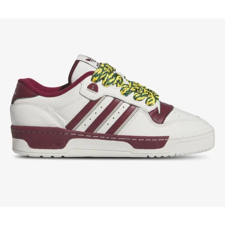 Adidas Rivalry Low Basketball Sneaker Shoes White / Burgundy / Yellow Size 11