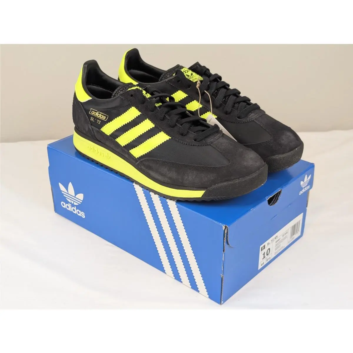 Adidas Originals SL 72 RS Men’s Black Yellow Sneaker IG4647 Size 10 Mens