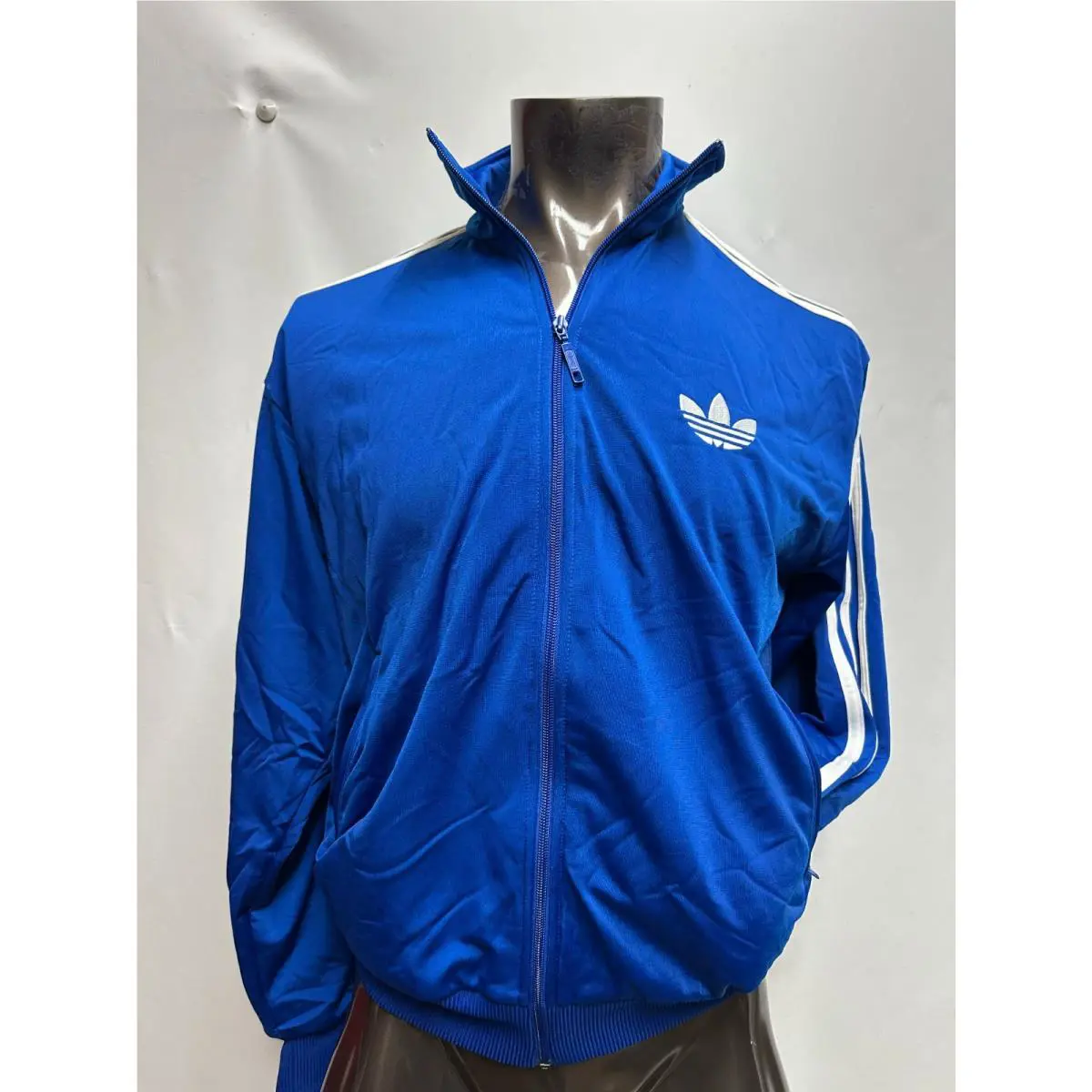 Adidas Adiadas Track Jacket Blue Firebird Zip Up Collared Men`s L