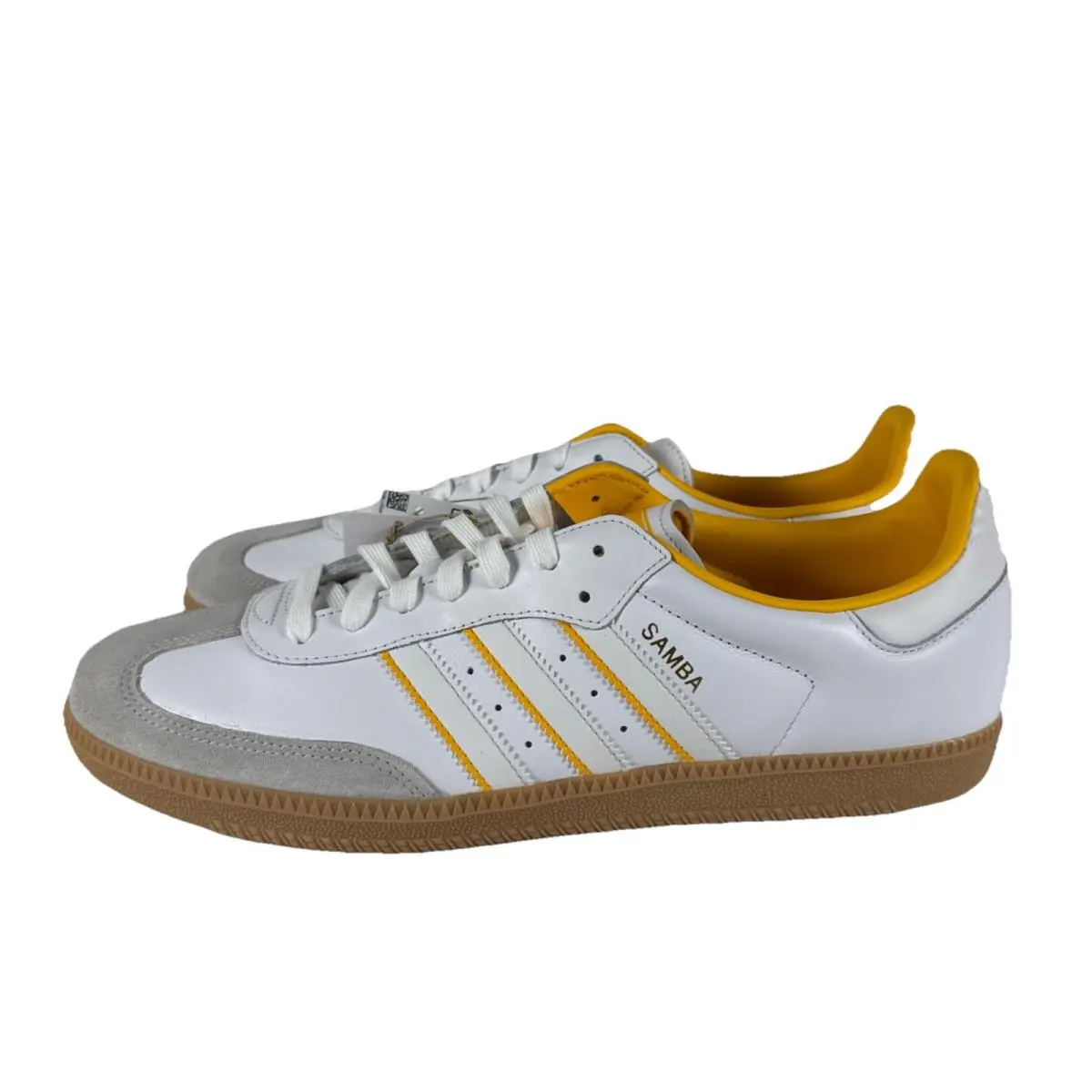Adidas Originals Men`s Samba OG Size 12 White Crew Yellow Sneakers ID1479