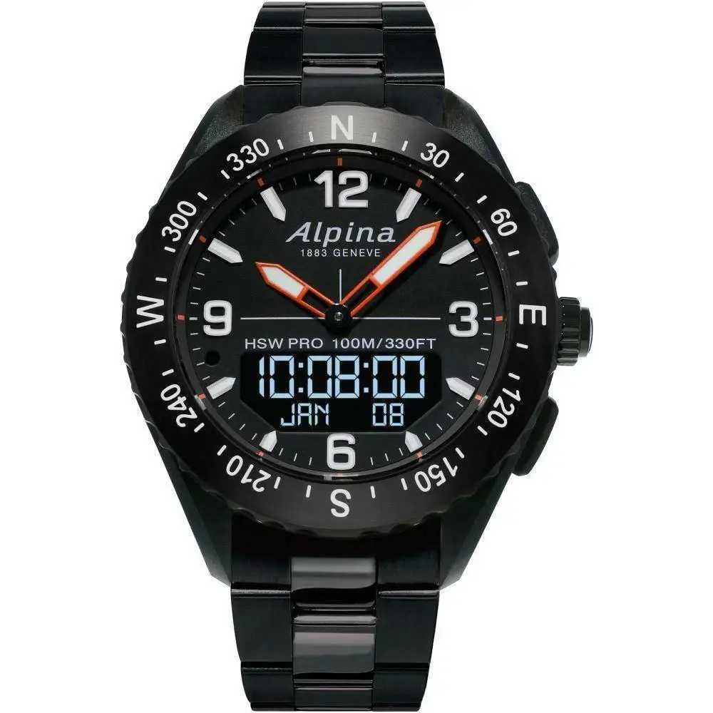 AL-283LBB5AQ6B Alpiner Black Pvd Watch Black Dial Smartwatch 295 by Alpina