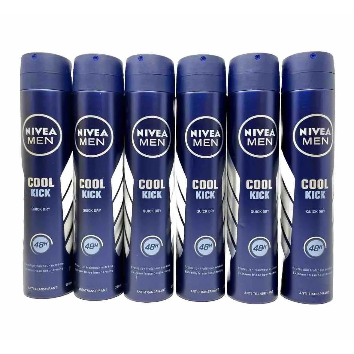 Nivea Men Cool Kick Spray Quick Dry 48h 250ml 6 Bottles