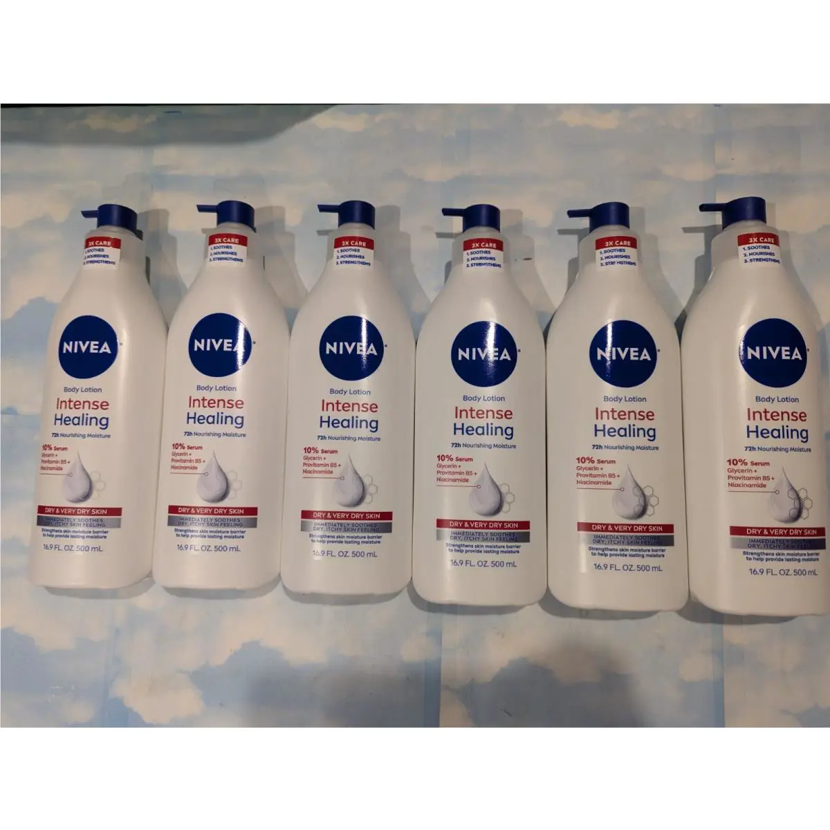 Lot 6 Nivea Intense Healing Body Lotion Dry Very Dry Skin 16.9 FL OZ