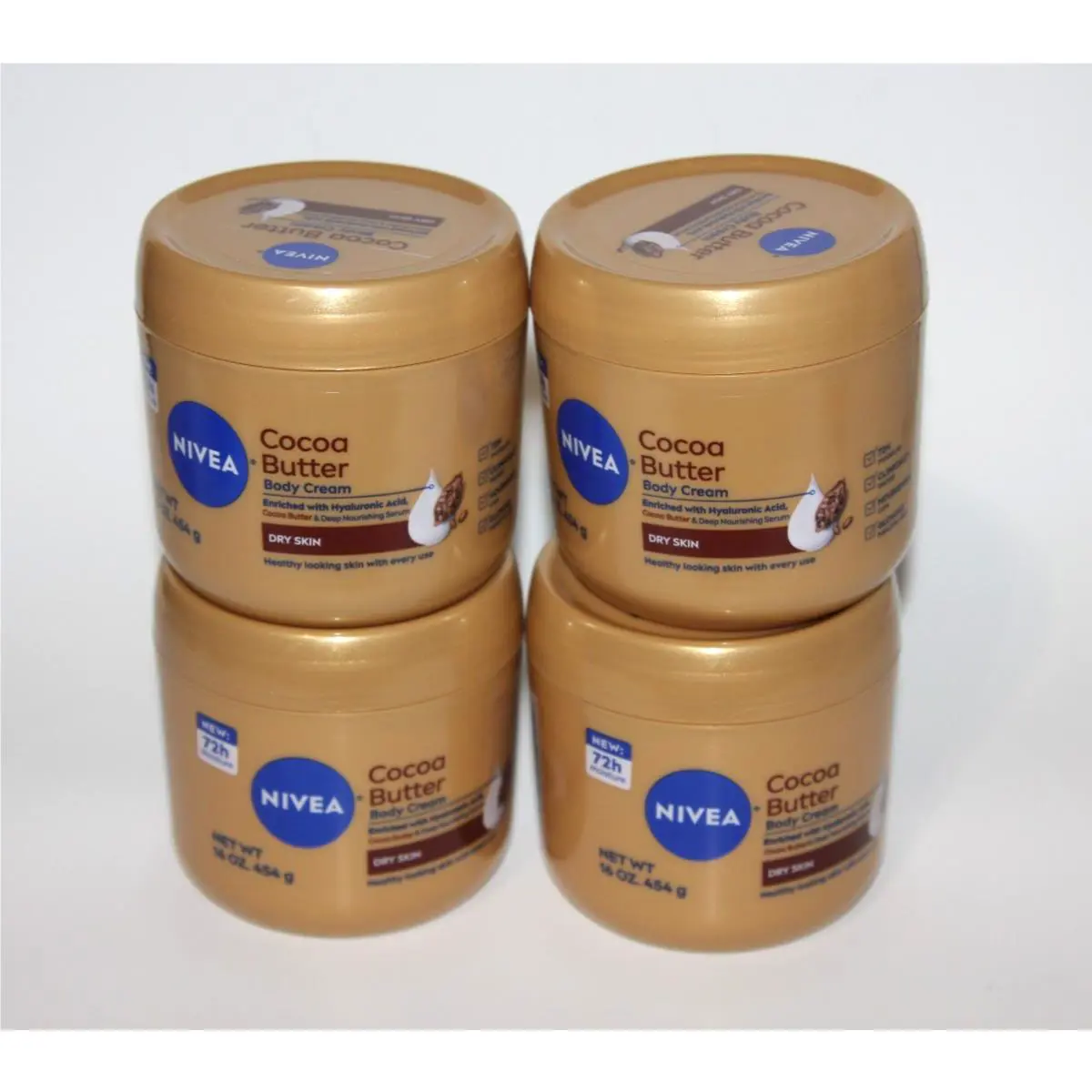 Lot 4 Nivea Cocoa Butter Body Cream Nourishing Serum Hyaluronic Acid 16 FL OZ