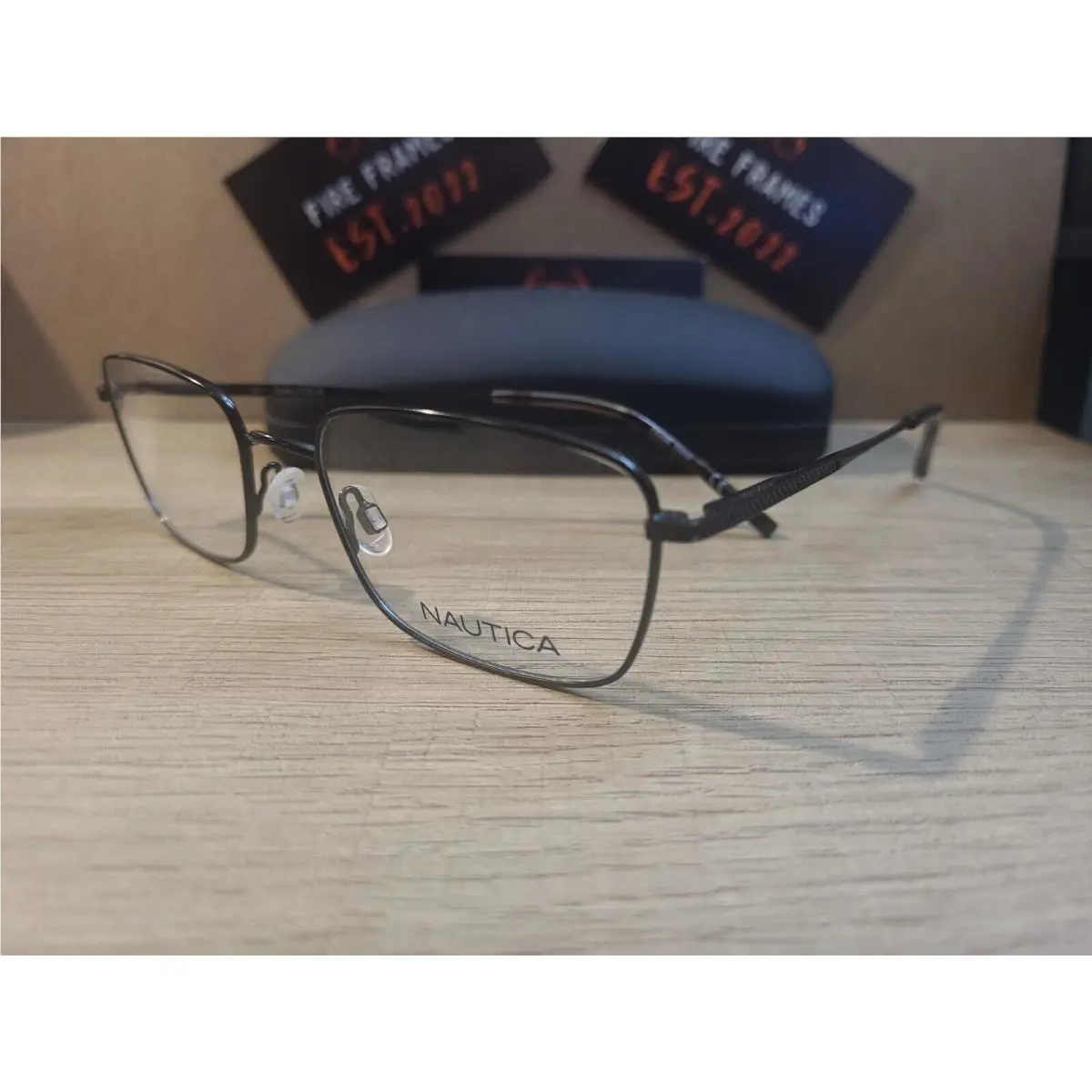 Nautica N7307 005 Matte Black Square Full Rim Eyeglasses Frames 54-20-140