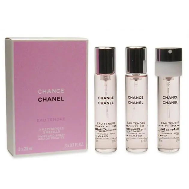 Chanel Chance Eau Tendre 3 Small Bottles of 0.7 FL OZ For Women Edt