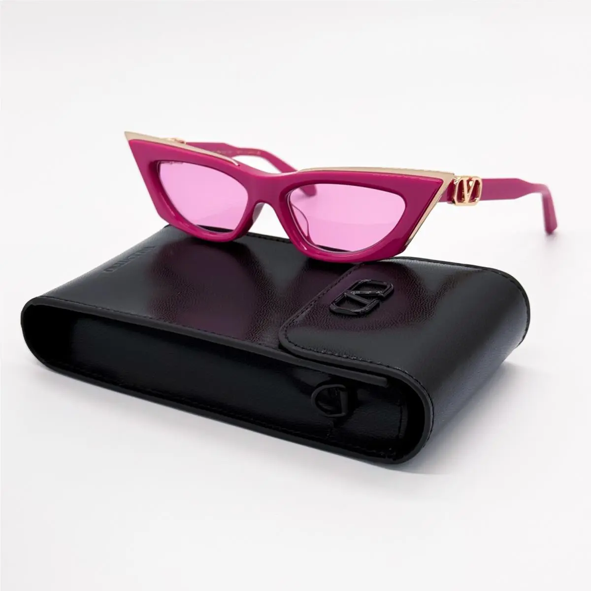 Valentino V-goldcut VLS-113C Pink Women Cat Eye Sunglasses Valentino