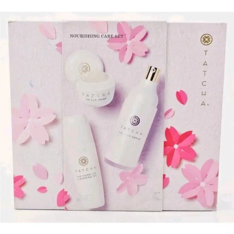 Tatcha Nourishing Care Set Silk Cream Silk Serum Cleansing Oil 3 Pc Gift Kit