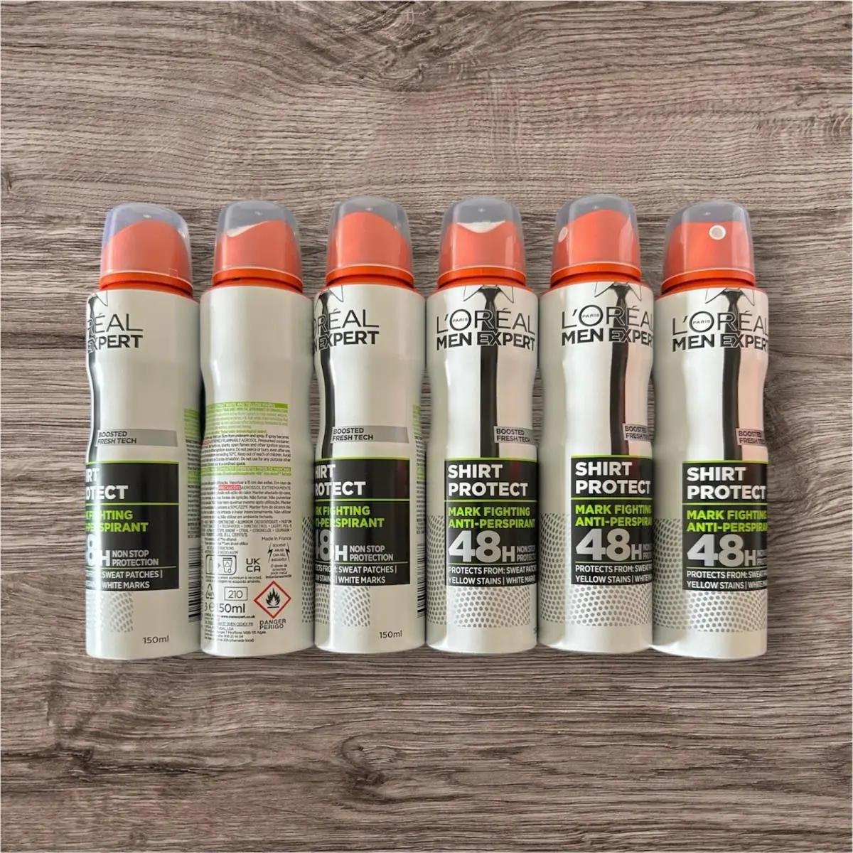 L`oreal Men Expert Shirt Protect Antiperspirant Spray 150 ML Each 6 Packs