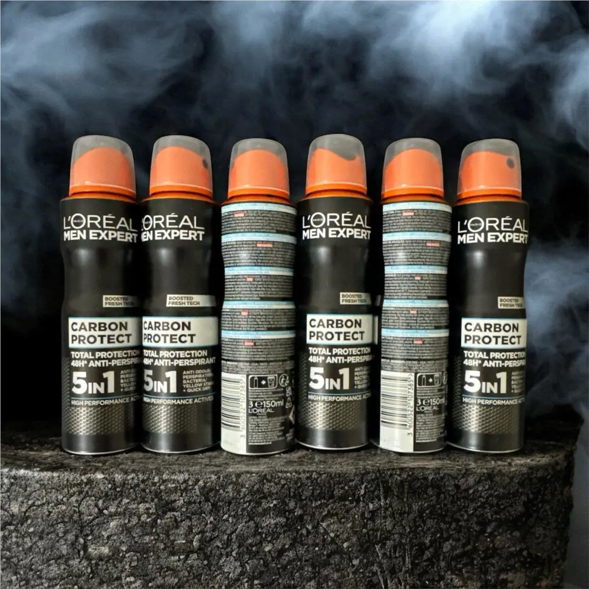 L`oreal Men Expert Carbon Protect 5 In 1 Antiperspirant 6 Packs/ 150 ML Each