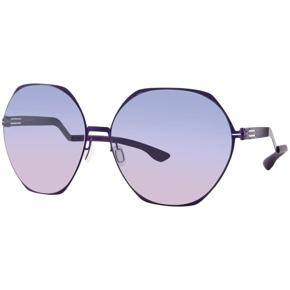 Ic Berlin Ku`damm Sunglasses Women`s Crocus Aubergine/grey/pink Gradient 66mm by ic! berlin