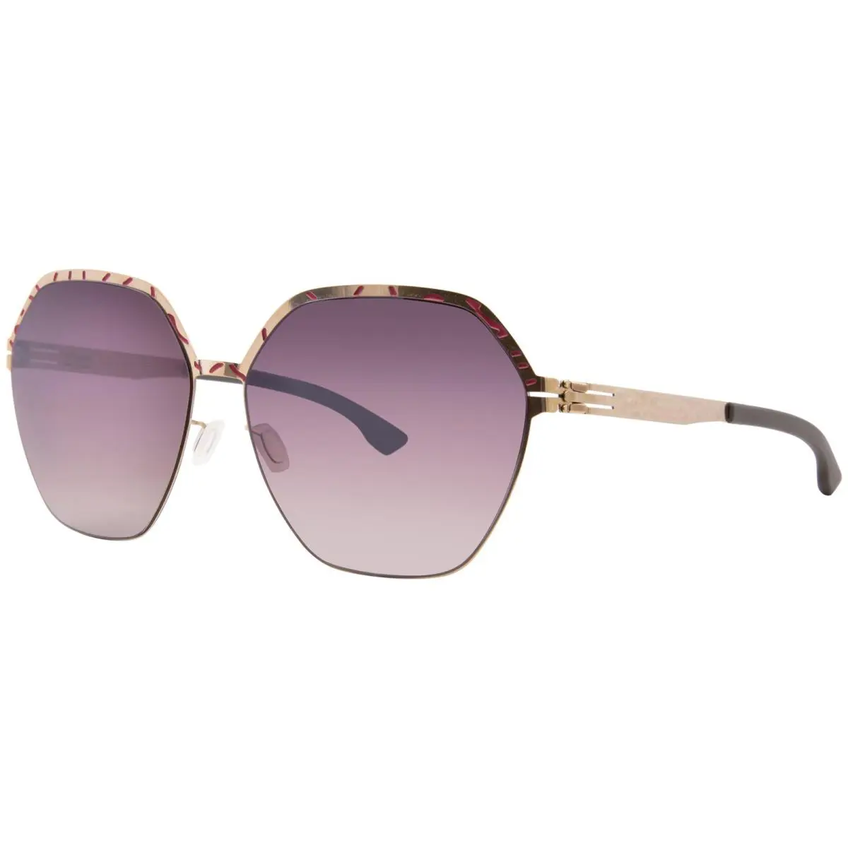 Ic Berlin Kiez Motif Sunglasses Women`s Rose Lava/brown 62mm - Frame: Yellow, Lens: Brown