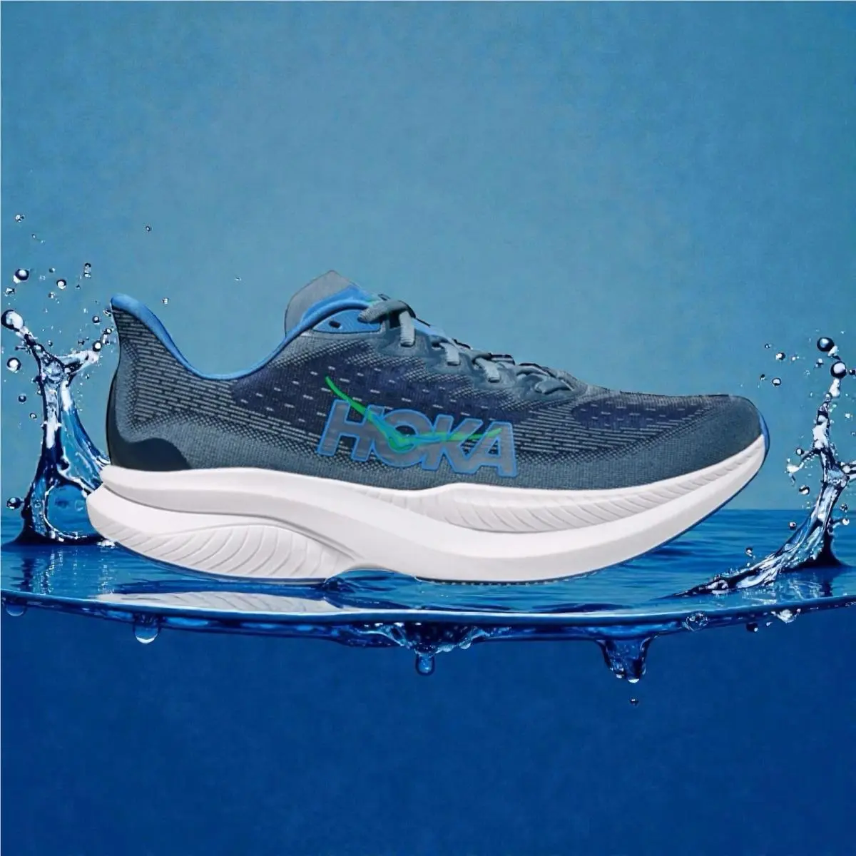 Hoka One One Sneakers Mens 10D Mach 6 1147790 Dhn Blue Running Athletic Shoes