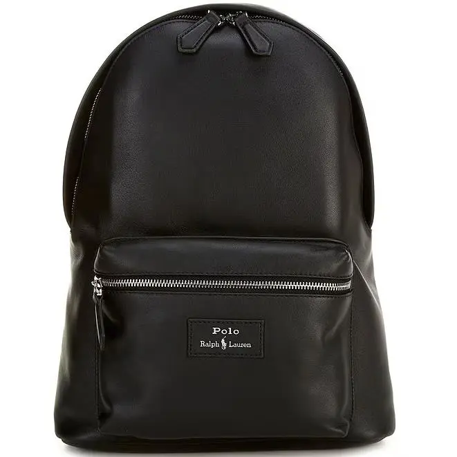 Polo Ralph Lauren Smooth Leather Backpack Black