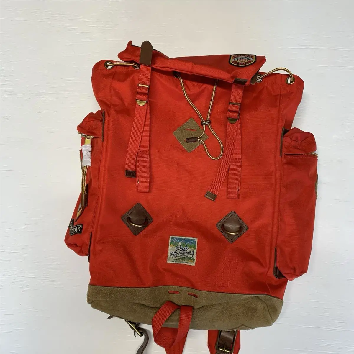 Polo Ralph Lauren Suede Trim Trail Red Backpack