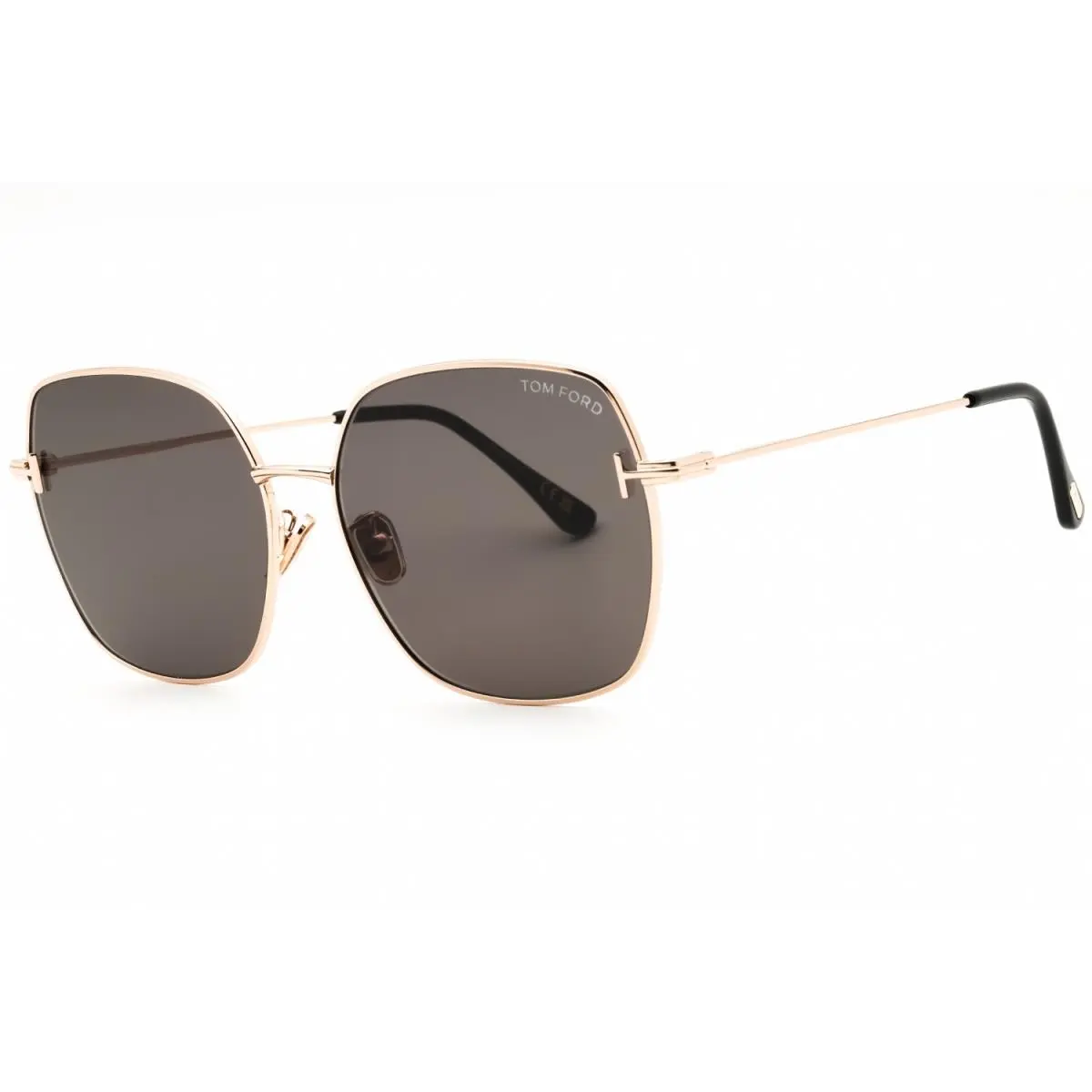 Tom Ford FT1250-K 28A Sunglasses Shiny Rose Gold Frame Smoke Lenses 59mm