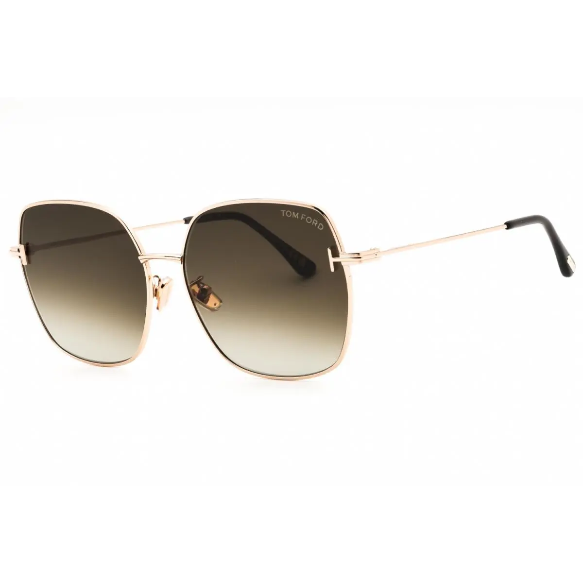Tom Ford FT1250-K 28F Sunglasses Shiny Rose Gold Frame Gradient Brown Lens 59mm