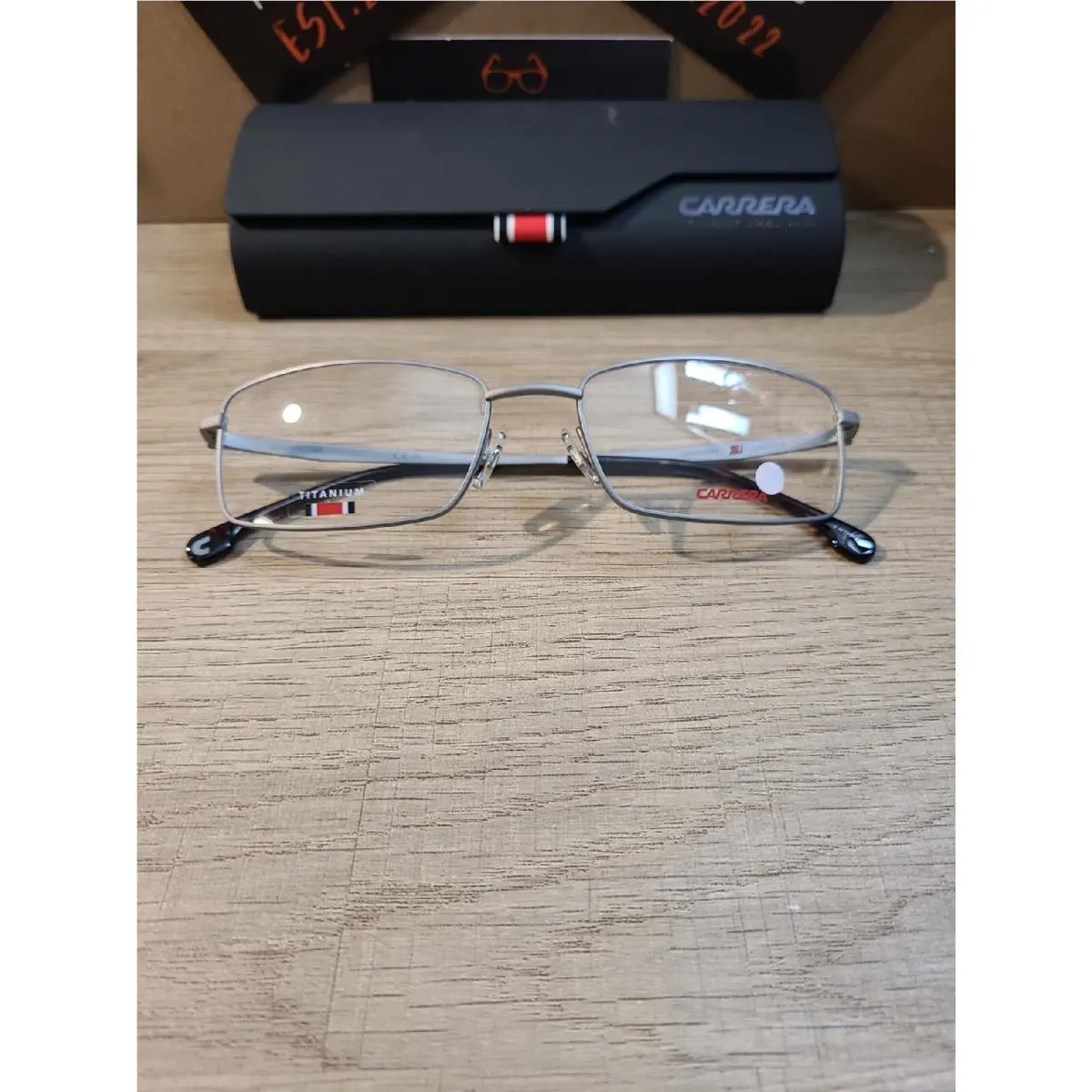 Carrera 8867 R80 Matte Ruthenium Rectangular Titanium Eyeglasses Frame 55-18-145