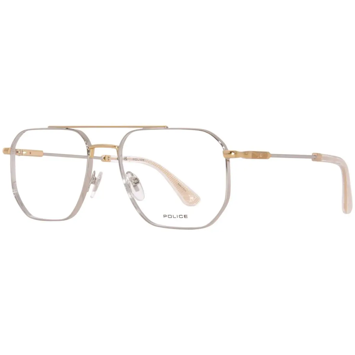 Police Horizon 4 VPLG82 0340 Eyeglasses Men`s Silver/light Gold Full Rim 54mm