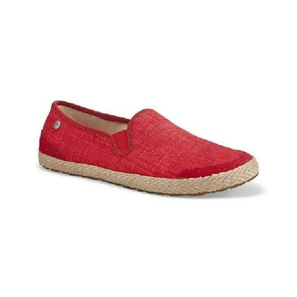 Ugg Women`s Delizah Hibiscus Slip-on Canvas Loafer -8.5M - Red