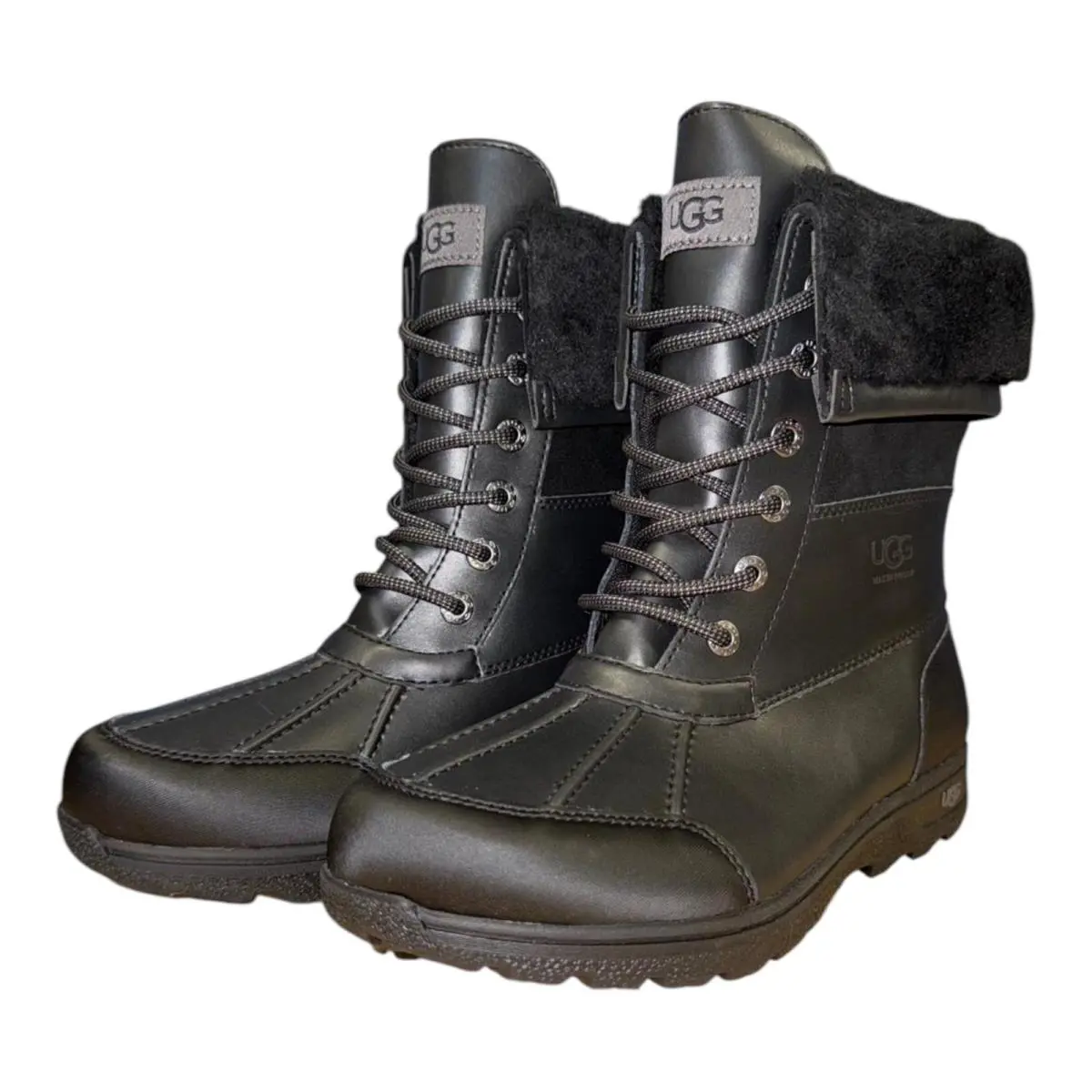 Ugg Kids Butte II Boots 1098890K Waterproof Leather Winter Boots - Black