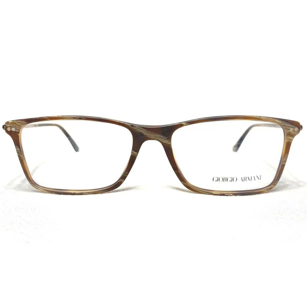 Giorgio Armani AR7037 5569 Mens Brown Horn Rectangle Eyeglasses Frames 53/17