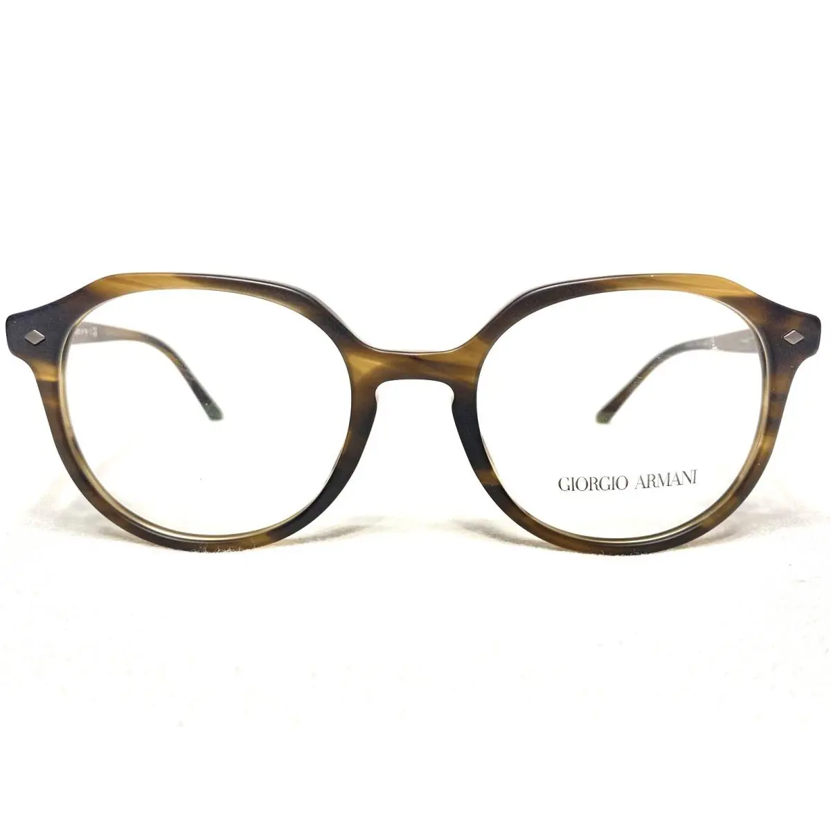 Giorgio Armani AR7132 5560 Mens Striped Brown Round Eyeglasses Frames 50/19