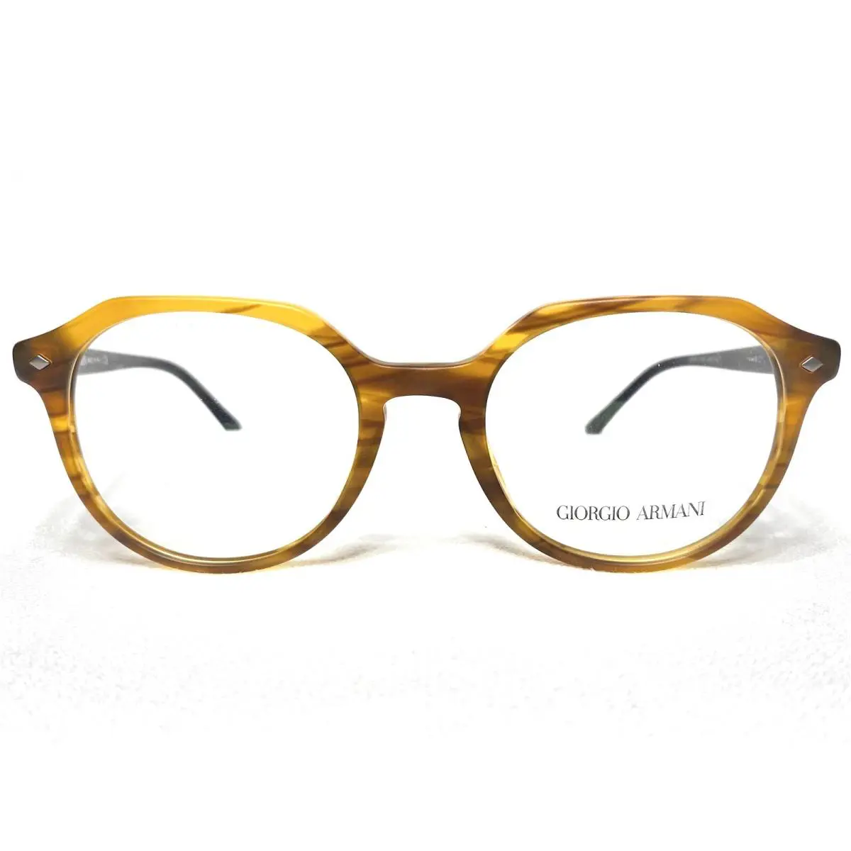 AR7132 5562 Mens Striped Brown Round Eyeglasses Frames 48/19 by Giorgio Armani