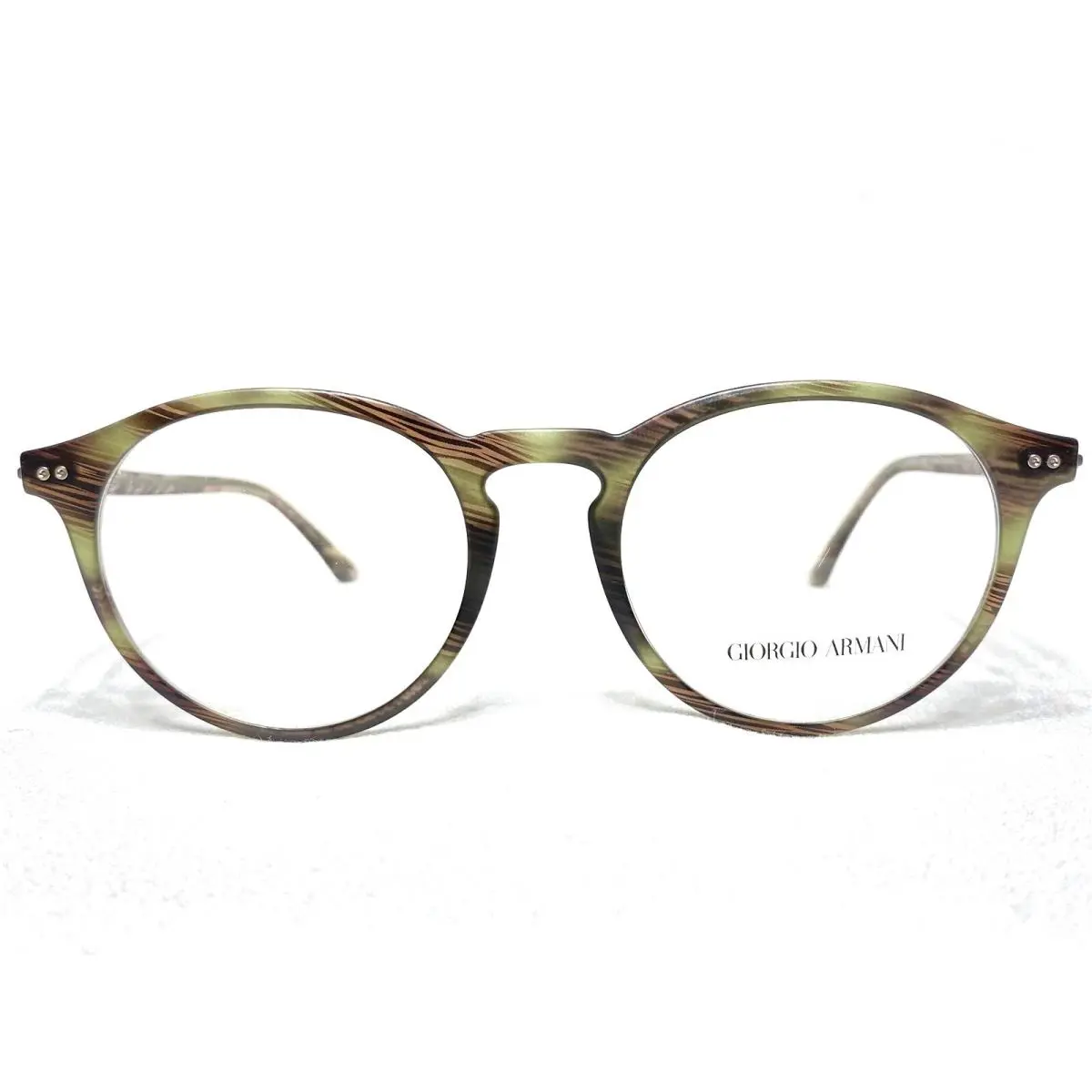 Giorgio Armani AR7040 5587 Mens Striped Olive Round Eyeglasses Frames 50/19