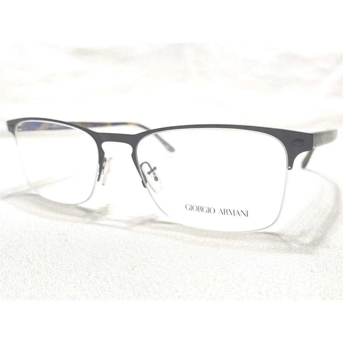 Giorgio Armani AR5075 3001 Mens Brown Tortoise Half Rim Eyeglass Frames 55mm