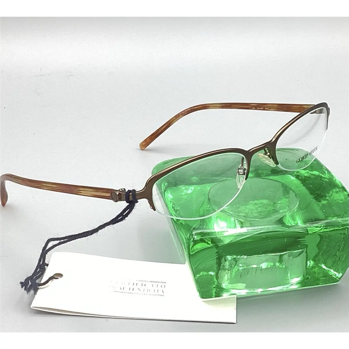 Coa Giorgio Armani Bronze Tortoise GA465 Eyeglass Frames Italy Half Rim 49 19