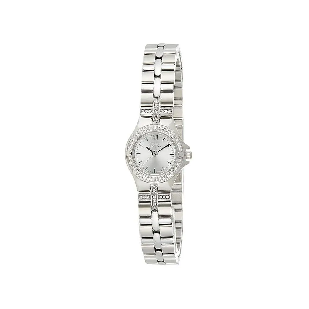 Invicta Wildflower Silver-tone Bezel Silver Dial 21.5 mm Watch 132 - Dial: Silver, Band: Stainless Steel, Bezel: Silver-tone