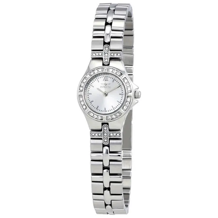 Invicta Wildflower Silver Dial Stainless Steel Ladies Watch 0132 - Dial: Silver, Band: Silver-tone, Bezel: Silver-tone