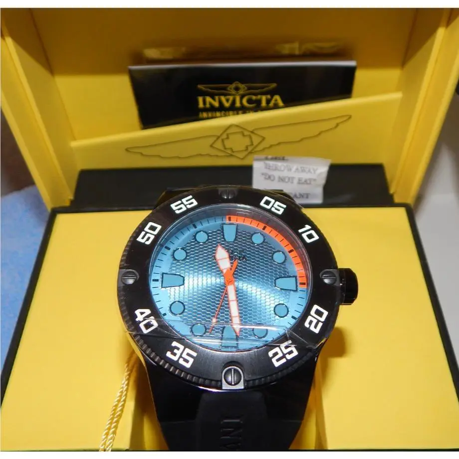 Invicta Pro Diver Green Orange Stainless Steel 52mm Watch 38436 with Case
