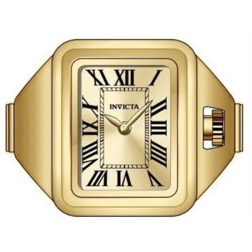 Mini Ring Watch Angel Quartz Gold Dial Ladies Watch 49895 by Invicta