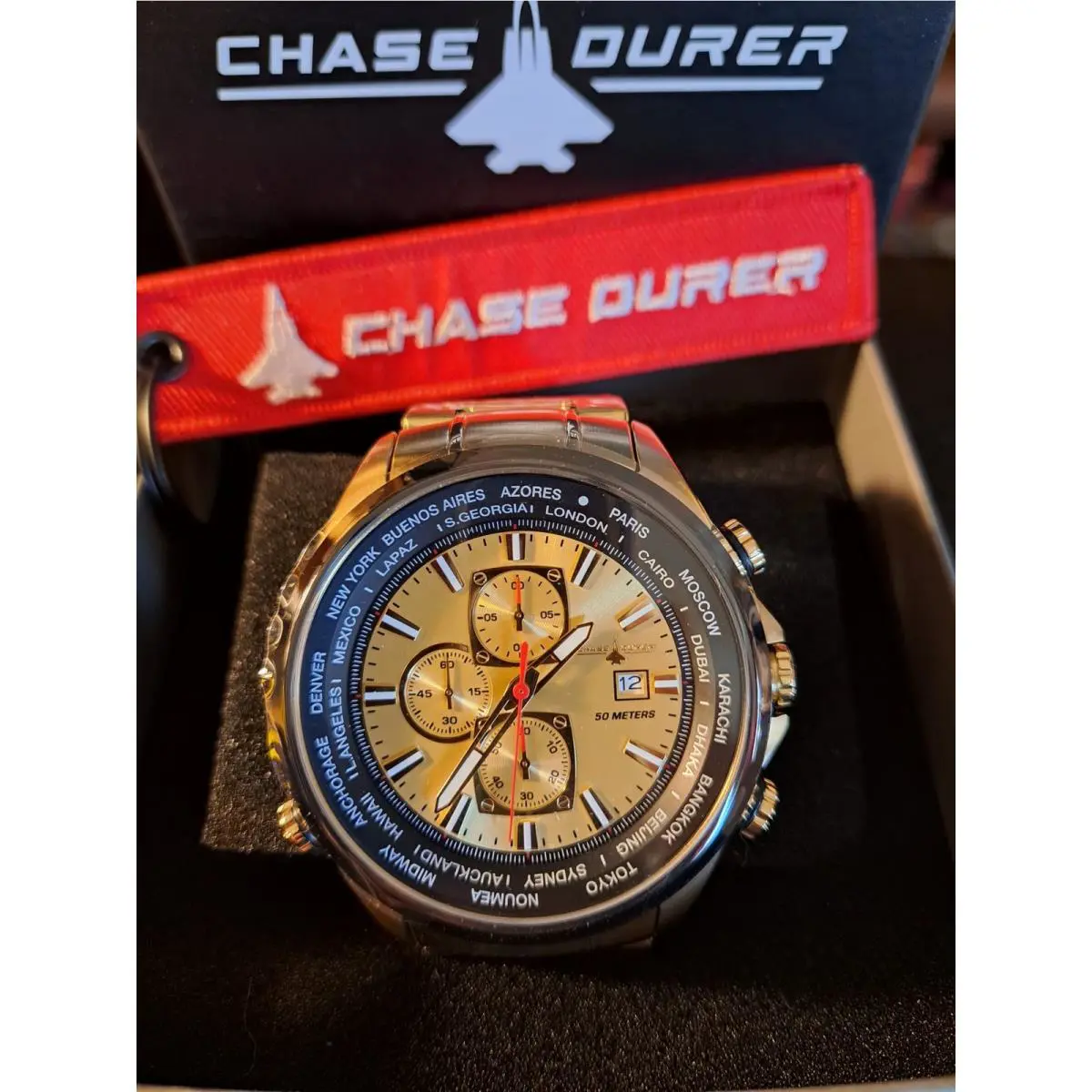 Chase Durer Invicta Men`s Watch 50mm Gold Steel CPW-0157