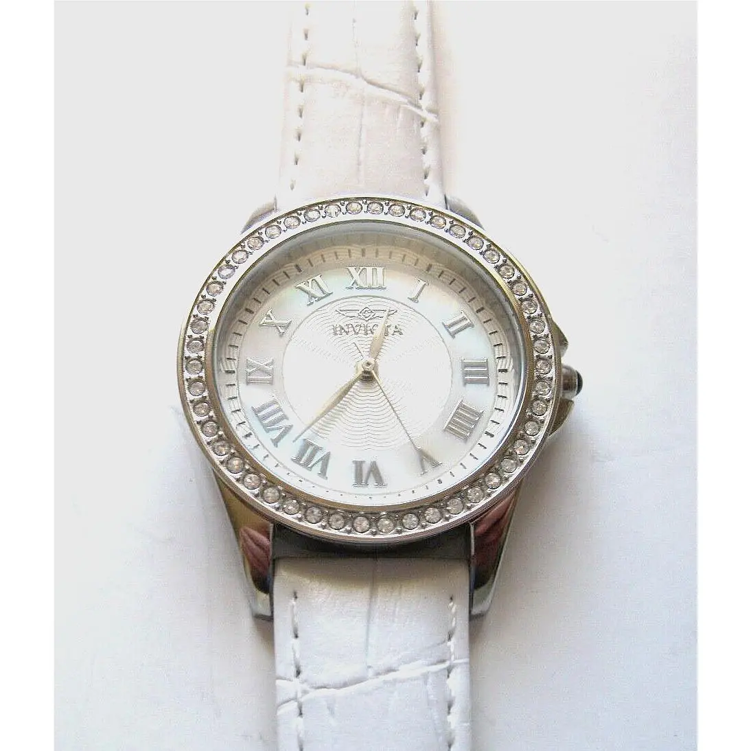 Invicta Angel White Mop Dial Quick Change Set Swiss Movement Ladie`s Watch12850