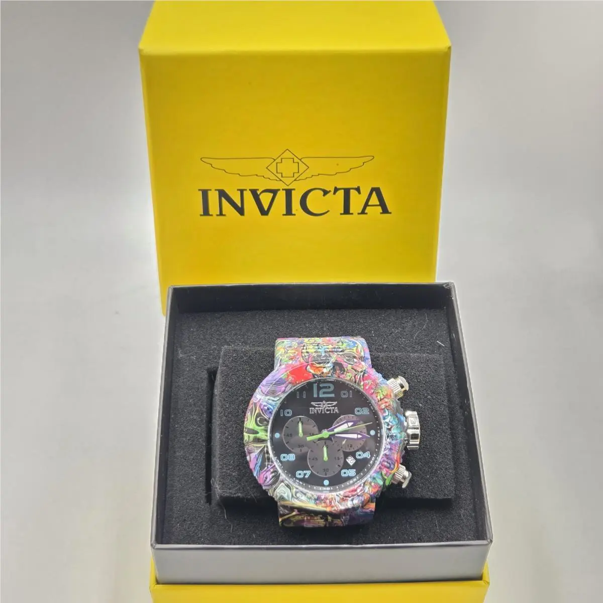 Invicta Pro Diver Hydroplated 52mm Color Shift Skulls Chrono Watch 48551