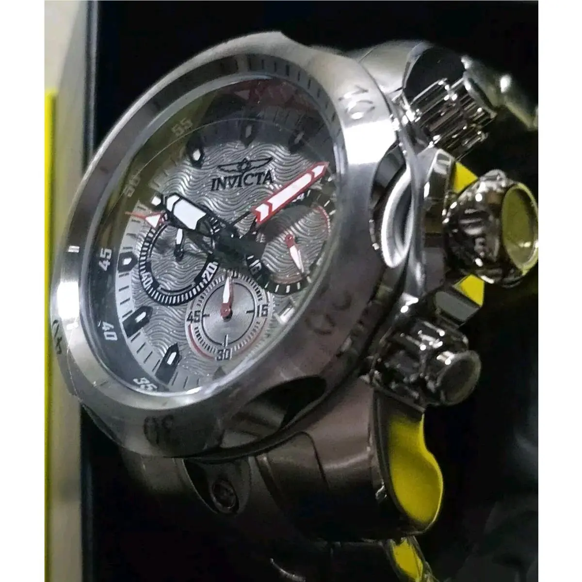 Invicta Men`s Venom 53.7mm Quartz Chronograph Silver Watch 47905