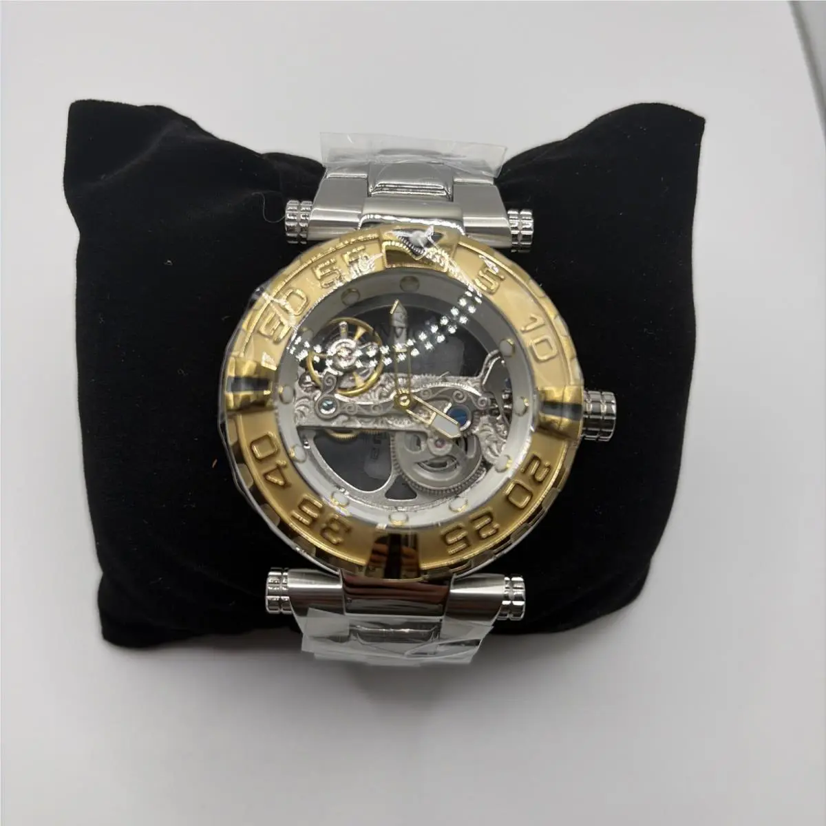 Invicta Subaqua Noma I - Automatic Bridge Mvmnt Skeleton Gold Bezel Mens Watch