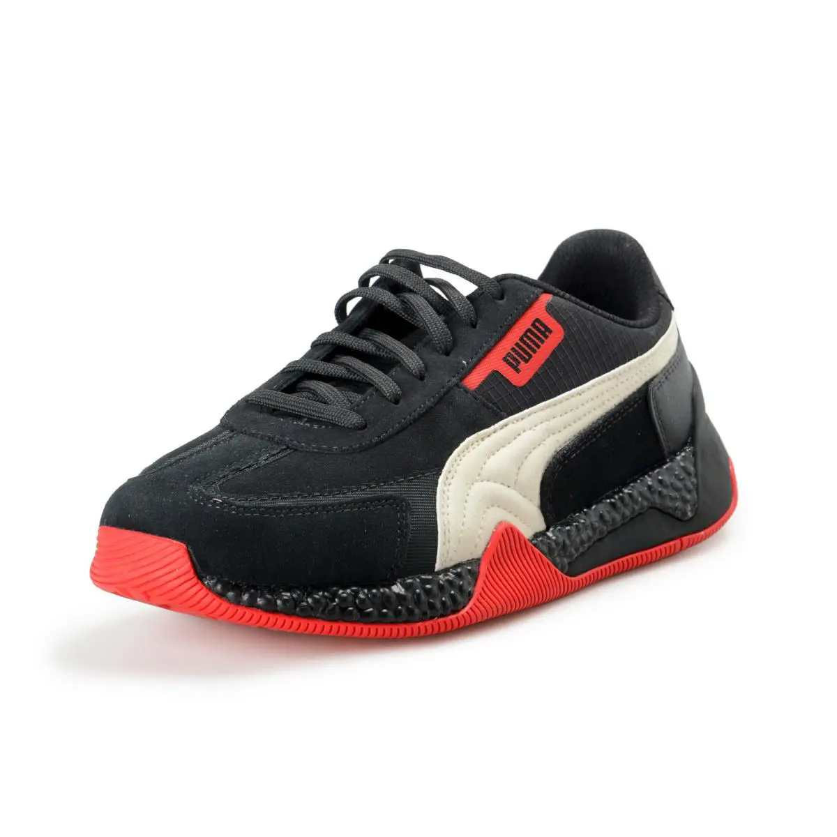 Puma X Scuderia Ferrari SF Speed Hybrid LS Leather Suede Sneakers Shoes - Red/White/Black
