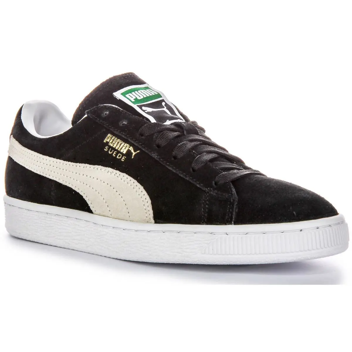 Puma Suede Classic+ Iconic Timeless Design Boys Sneaker In Black White US 4 - 7 - BLACK WHITE