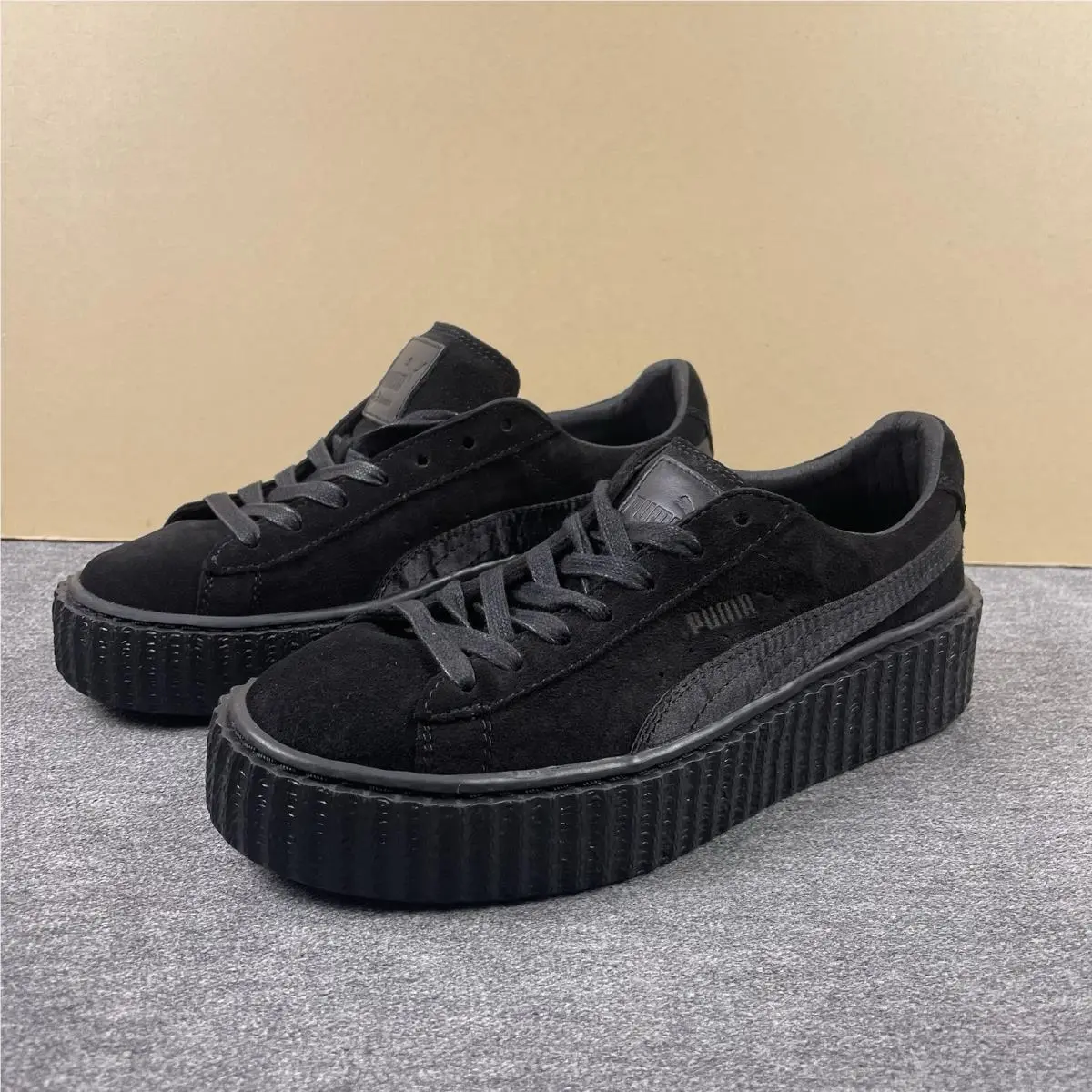 Rihanna Fenty Satin Suede Creepers Women Size 7 Triple Black 36226801 by Puma
