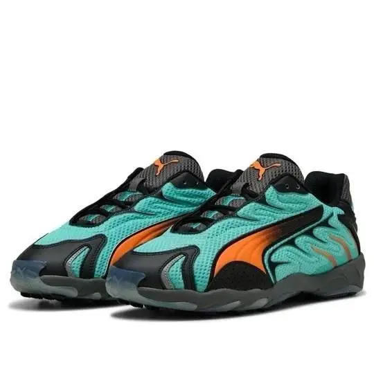 Puma Inhale Jr 40169406 Aquatic-orange Glo Junior Sz 4.5 Sneaker 031 Cleats - Aquatic - Orange Glo