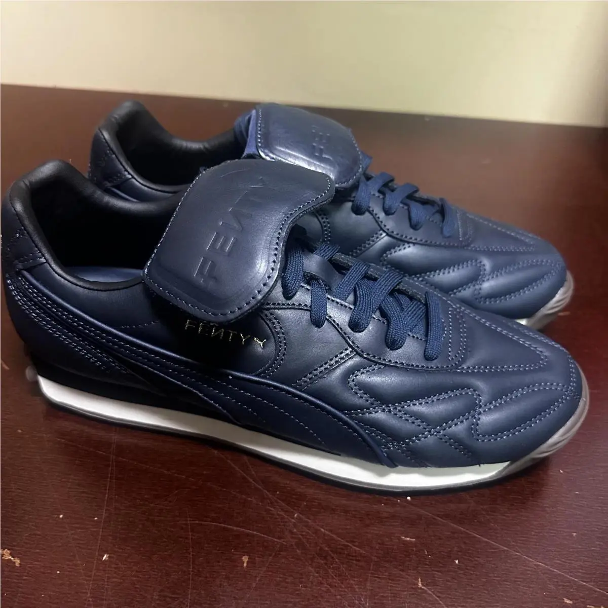 Puma Fenty x Avanti L Club Navy Blue Leather 398352-01 Men Size 10 NO Box