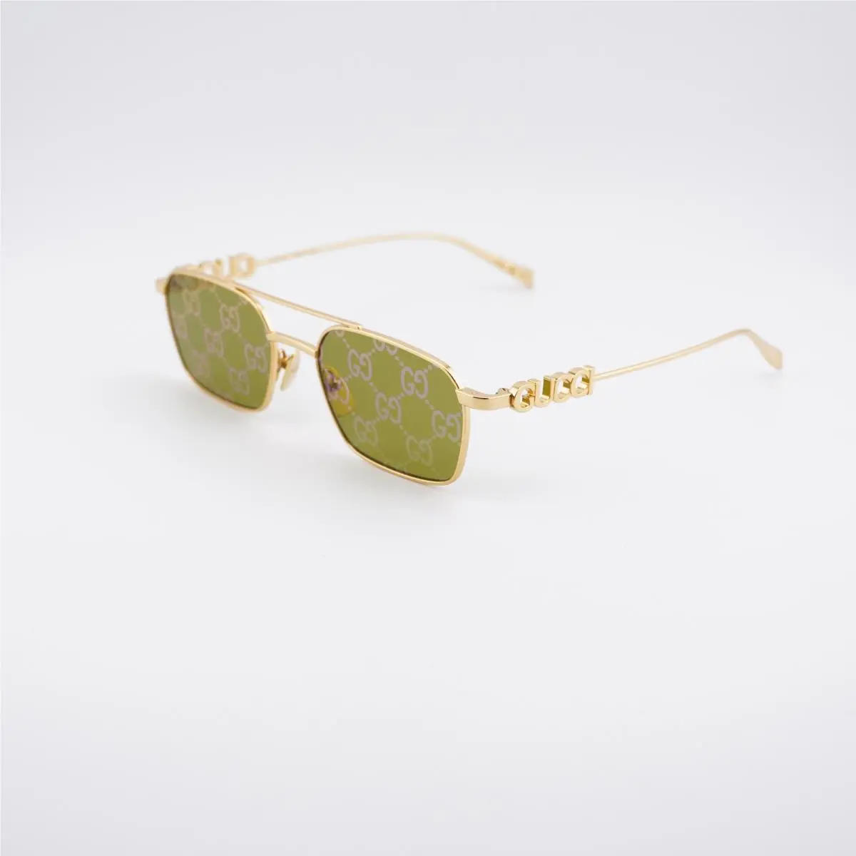 GG1804S 002 Gold/green with GG Pattern 54-19-145 Sunglasses by Gucci