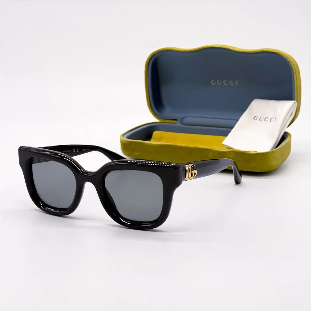 Gucci GG1828S 004 Shiny Solid Brown Women Sunglasses Gucci