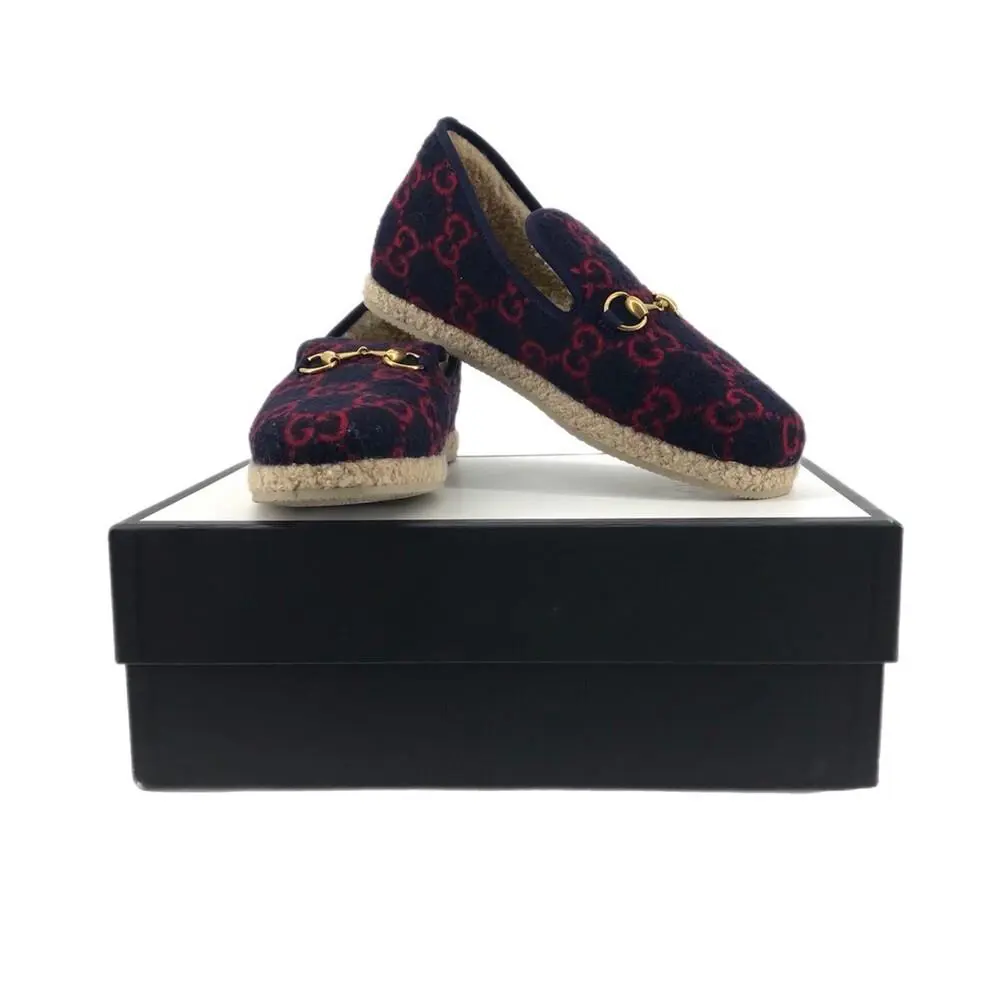 Gucci Blue Red Espadrille Loafers Made in Spa