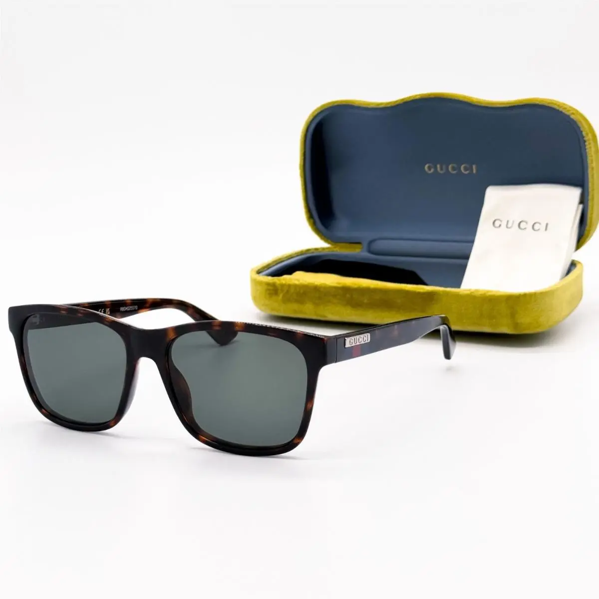 GG0746S 003 Unisex Dark Green Havana Sunglasses Gucci